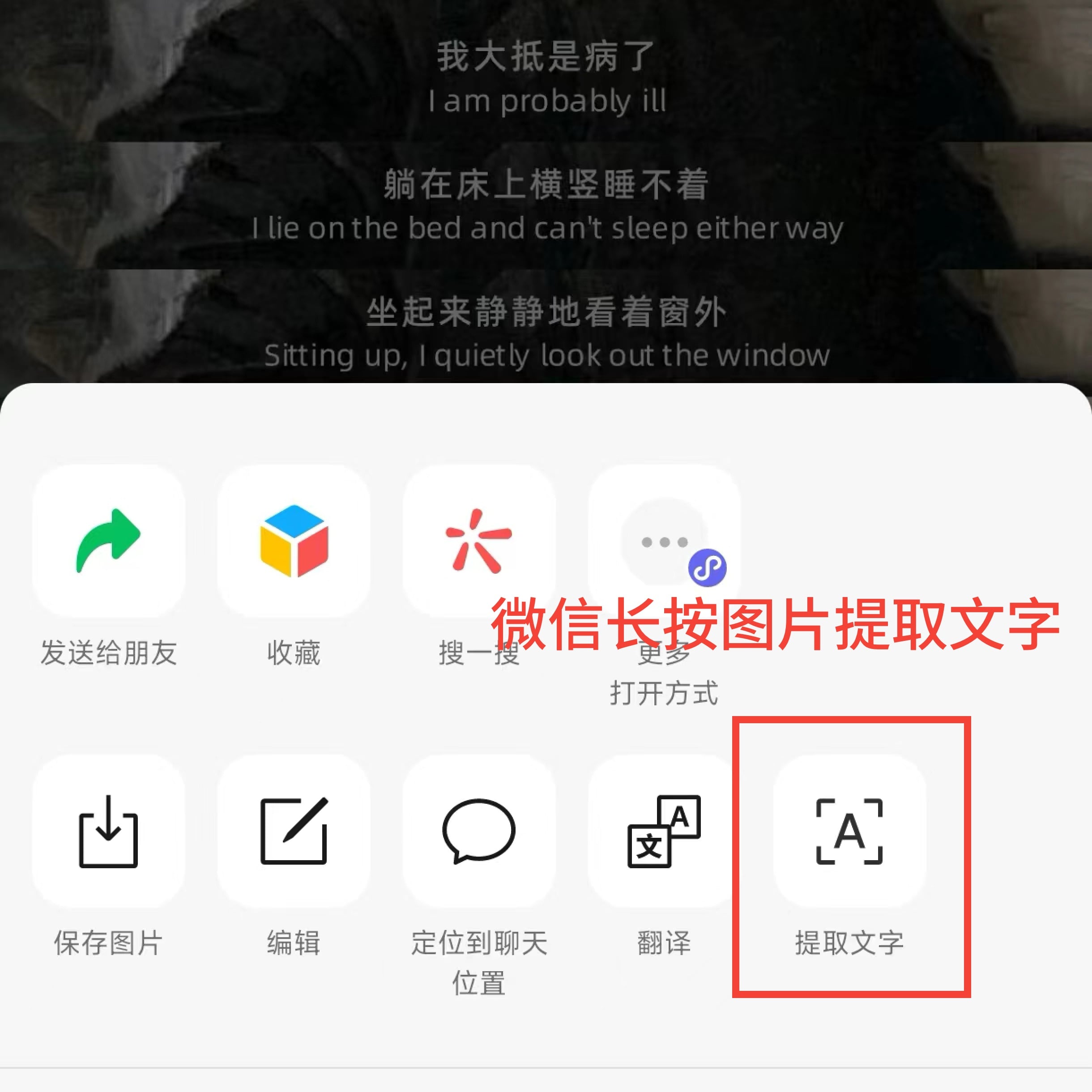 教程-微信提取图片文字